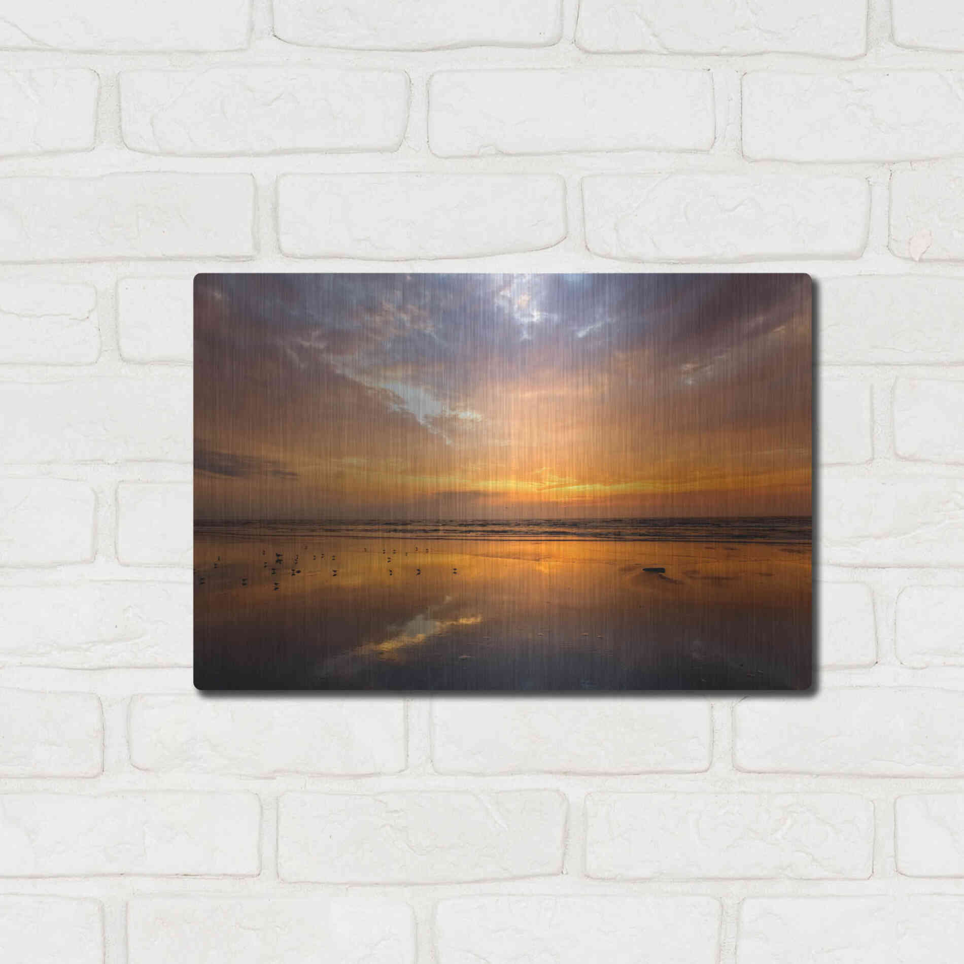 Luxe Metal Art 'Port Aransas Campground Sunrise' by Mike Jones, Metal Wall Art,16x12