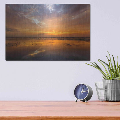 Luxe Metal Art 'Port Aransas Campground Sunrise' by Mike Jones, Metal Wall Art,16x12
