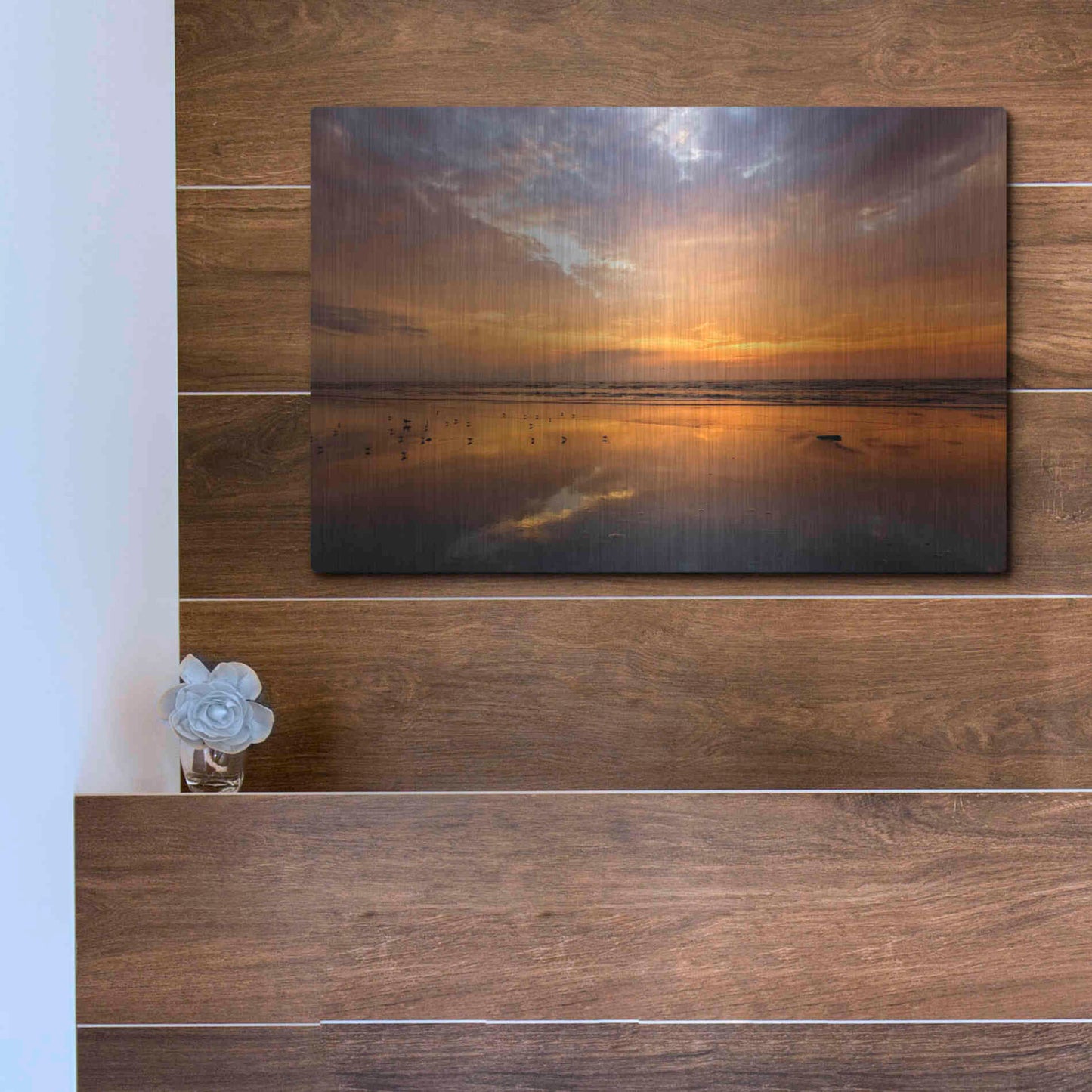 Luxe Metal Art 'Port Aransas Campground Sunrise' by Mike Jones, Metal Wall Art,16x12