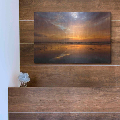 Luxe Metal Art 'Port Aransas Campground Sunrise' by Mike Jones, Metal Wall Art,16x12