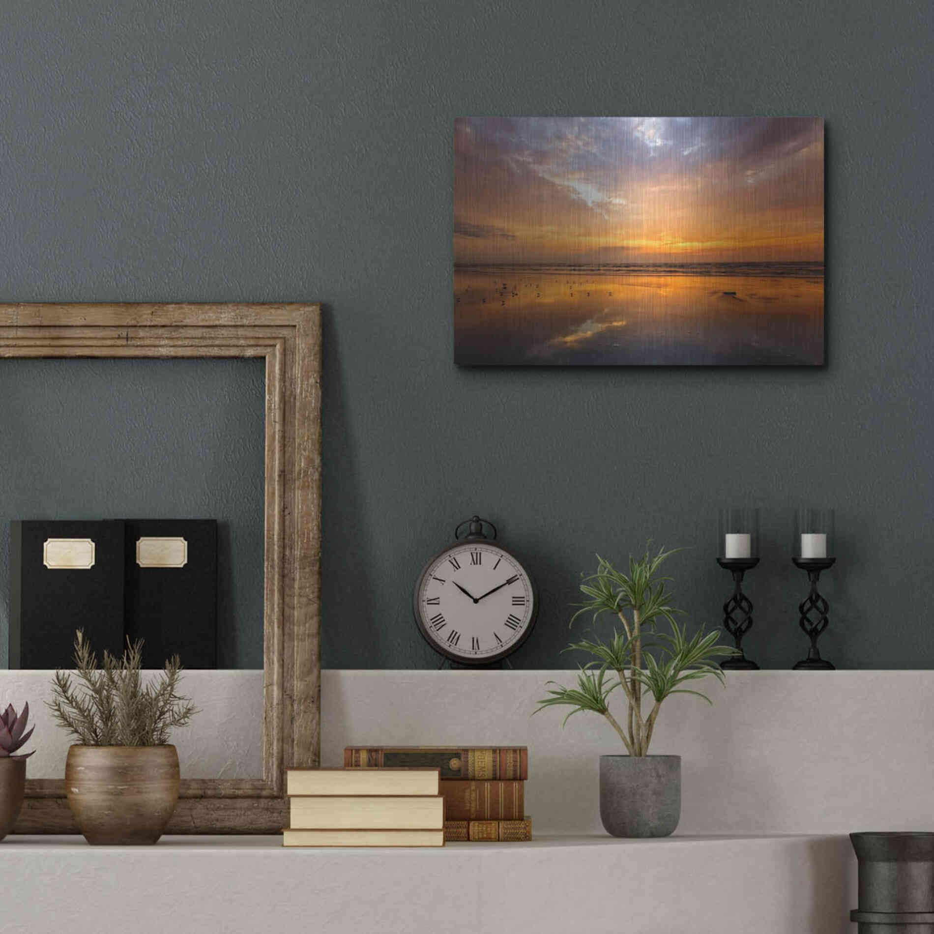 Luxe Metal Art 'Port Aransas Campground Sunrise' by Mike Jones, Metal Wall Art,16x12