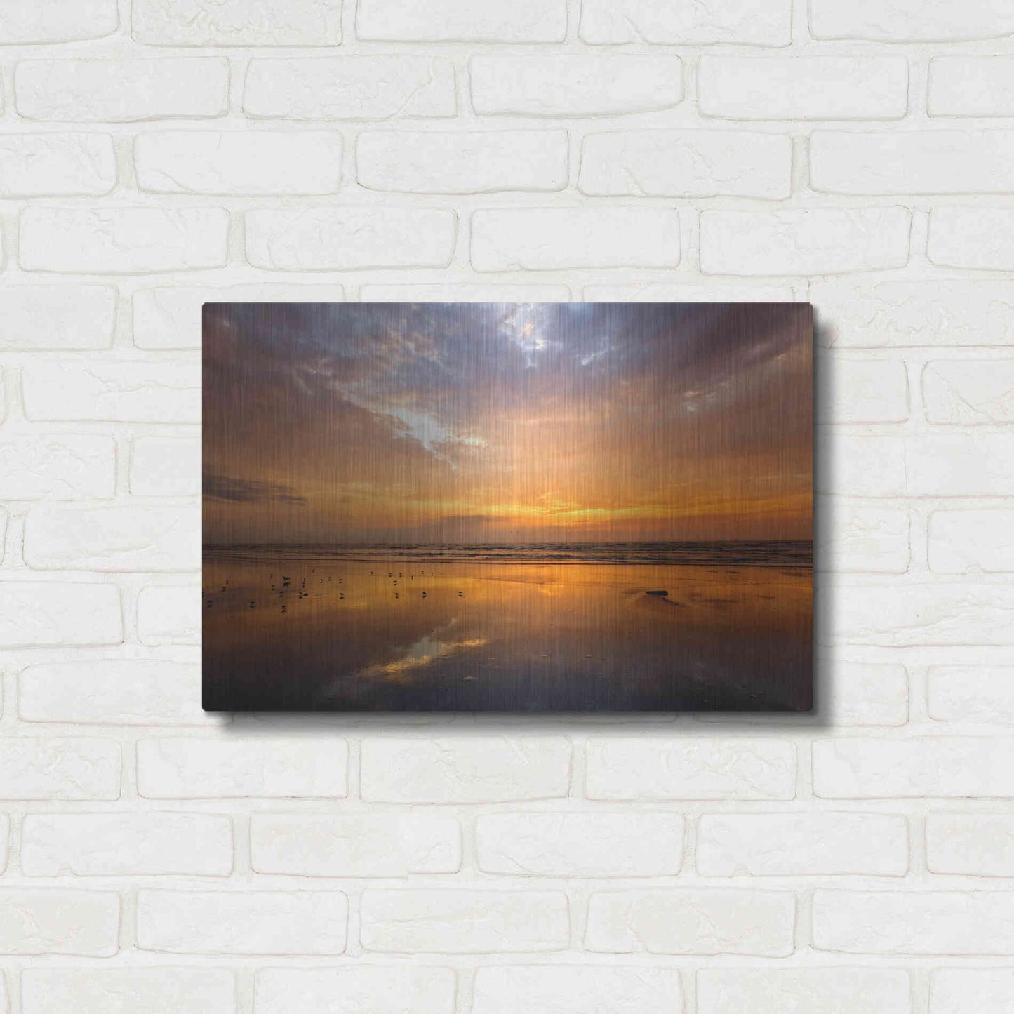 Luxe Metal Art 'Port Aransas Campground Sunrise' by Mike Jones, Metal Wall Art,24x16