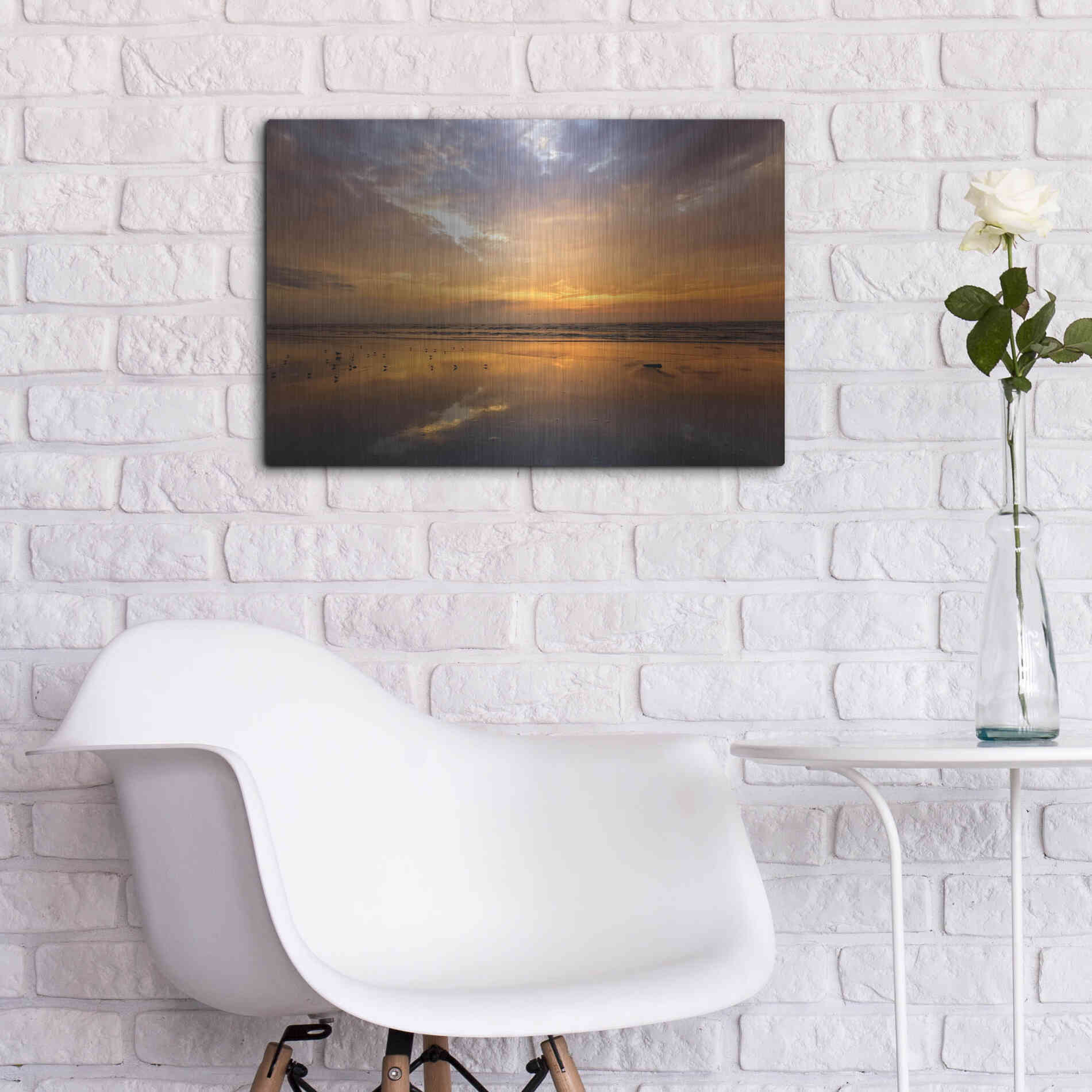 Luxe Metal Art 'Port Aransas Campground Sunrise' by Mike Jones, Metal Wall Art,24x16