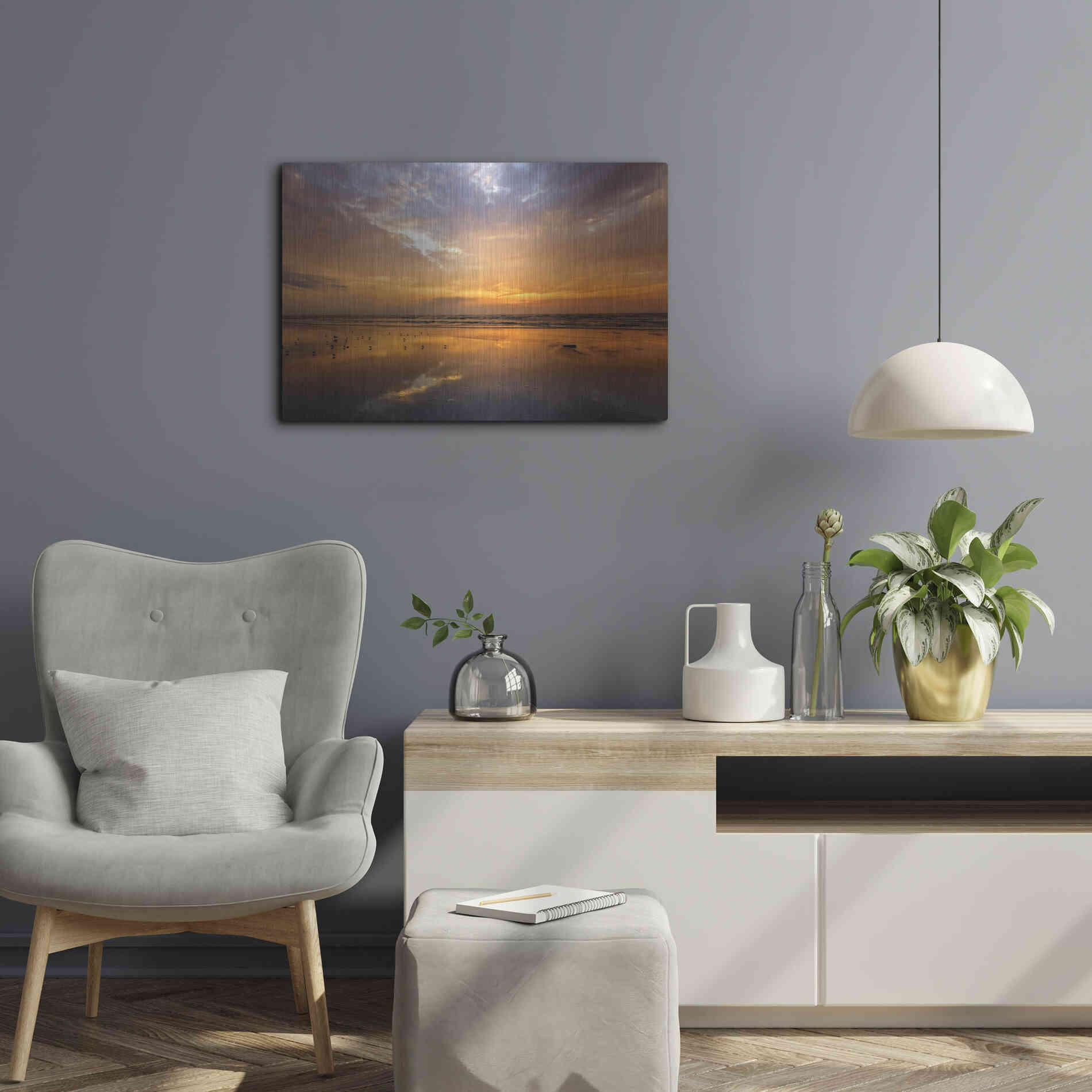 Luxe Metal Art 'Port Aransas Campground Sunrise' by Mike Jones, Metal Wall Art,24x16