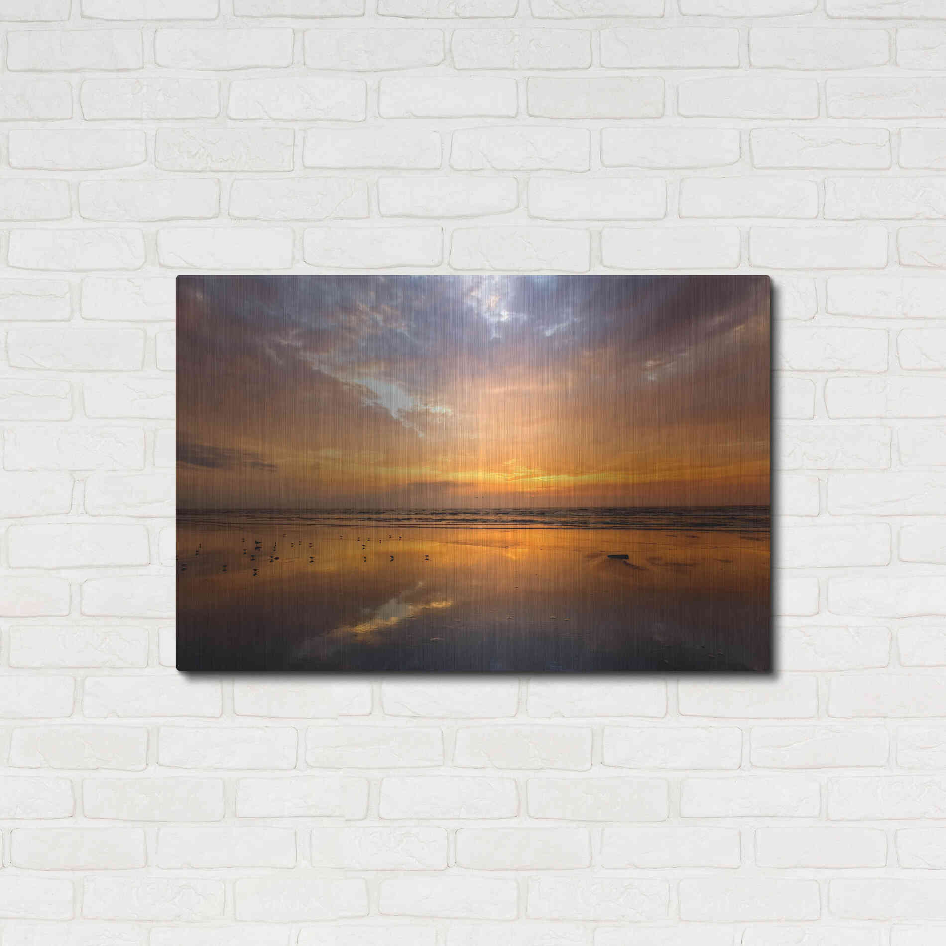 Luxe Metal Art 'Port Aransas Campground Sunrise' by Mike Jones, Metal Wall Art,36x24