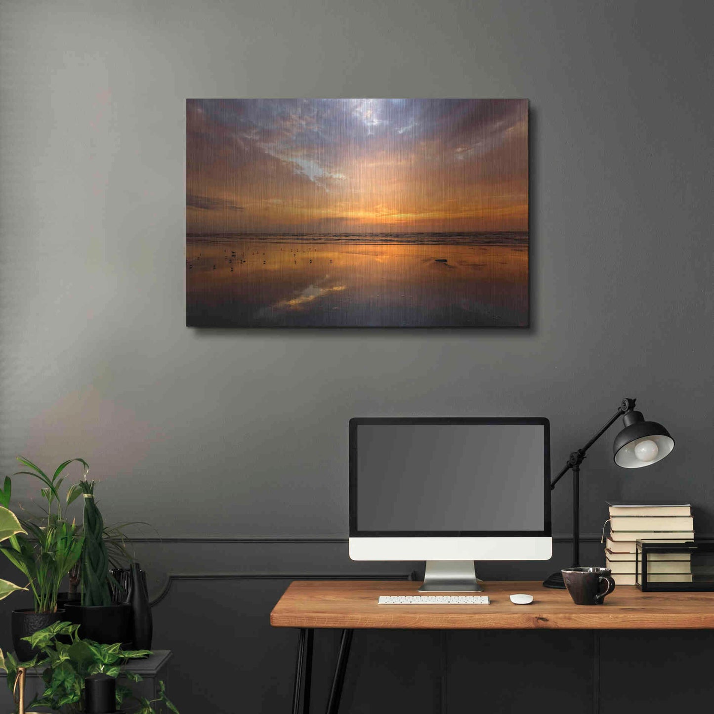 Luxe Metal Art 'Port Aransas Campground Sunrise' by Mike Jones, Metal Wall Art,36x24