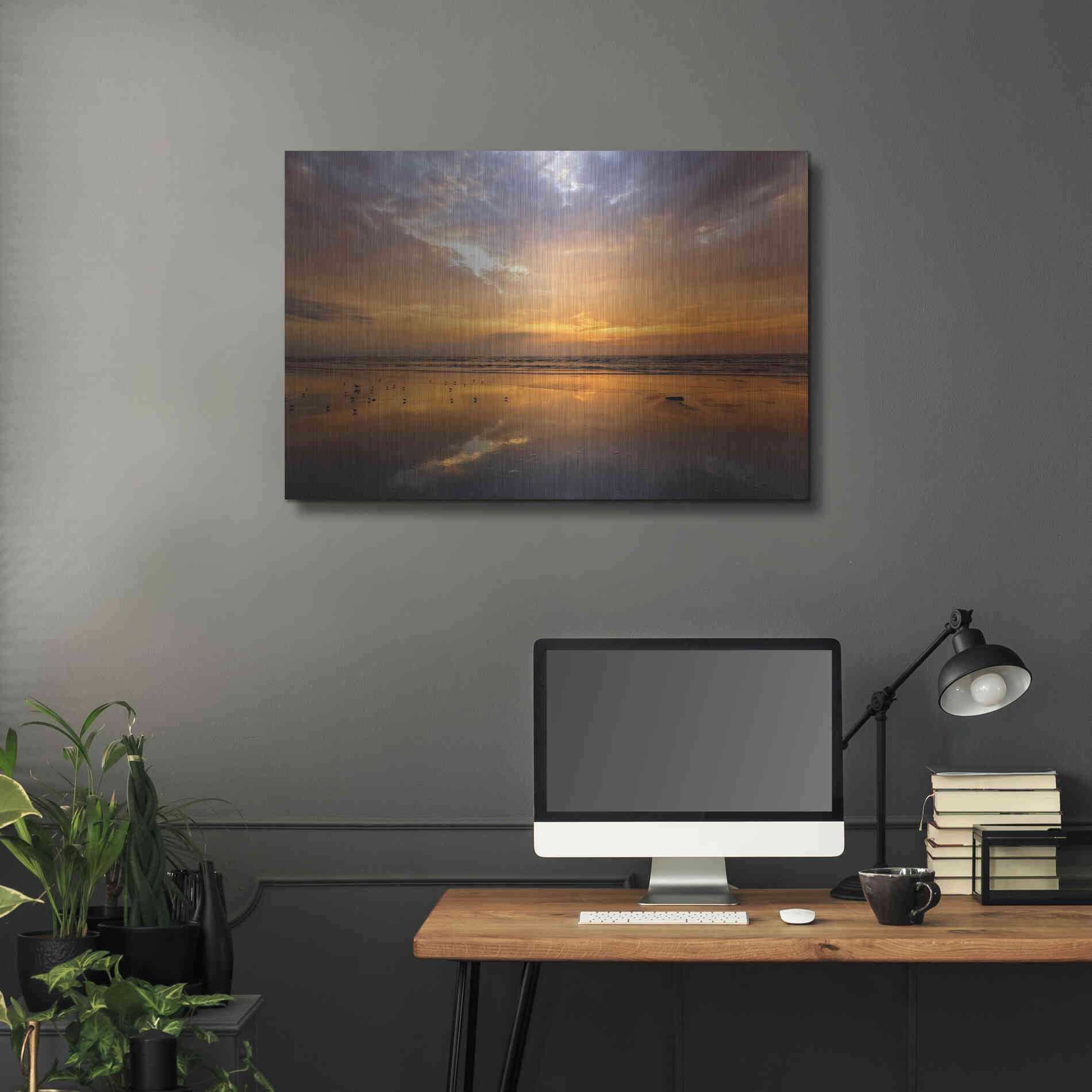 Luxe Metal Art 'Port Aransas Campground Sunrise' by Mike Jones, Metal Wall Art,36x24