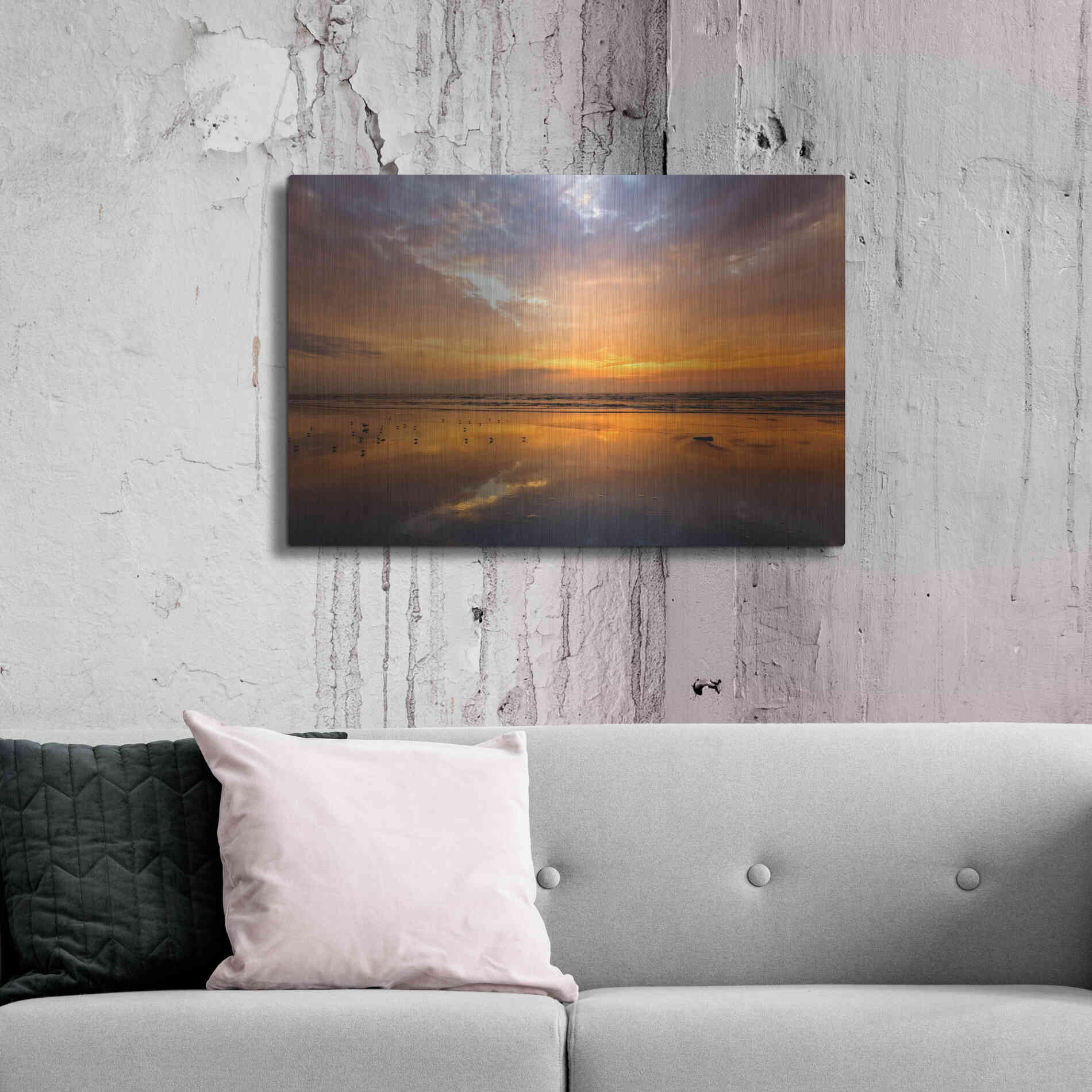 Luxe Metal Art 'Port Aransas Campground Sunrise' by Mike Jones, Metal Wall Art,36x24