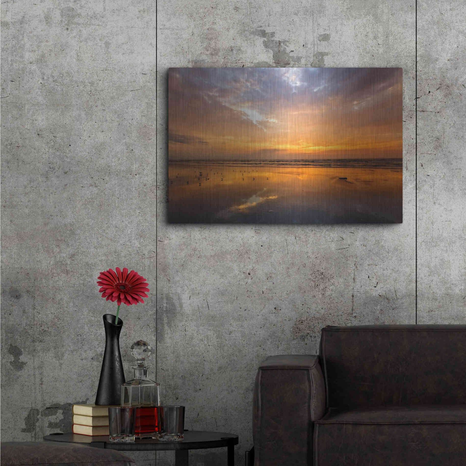 Luxe Metal Art 'Port Aransas Campground Sunrise' by Mike Jones, Metal Wall Art,36x24