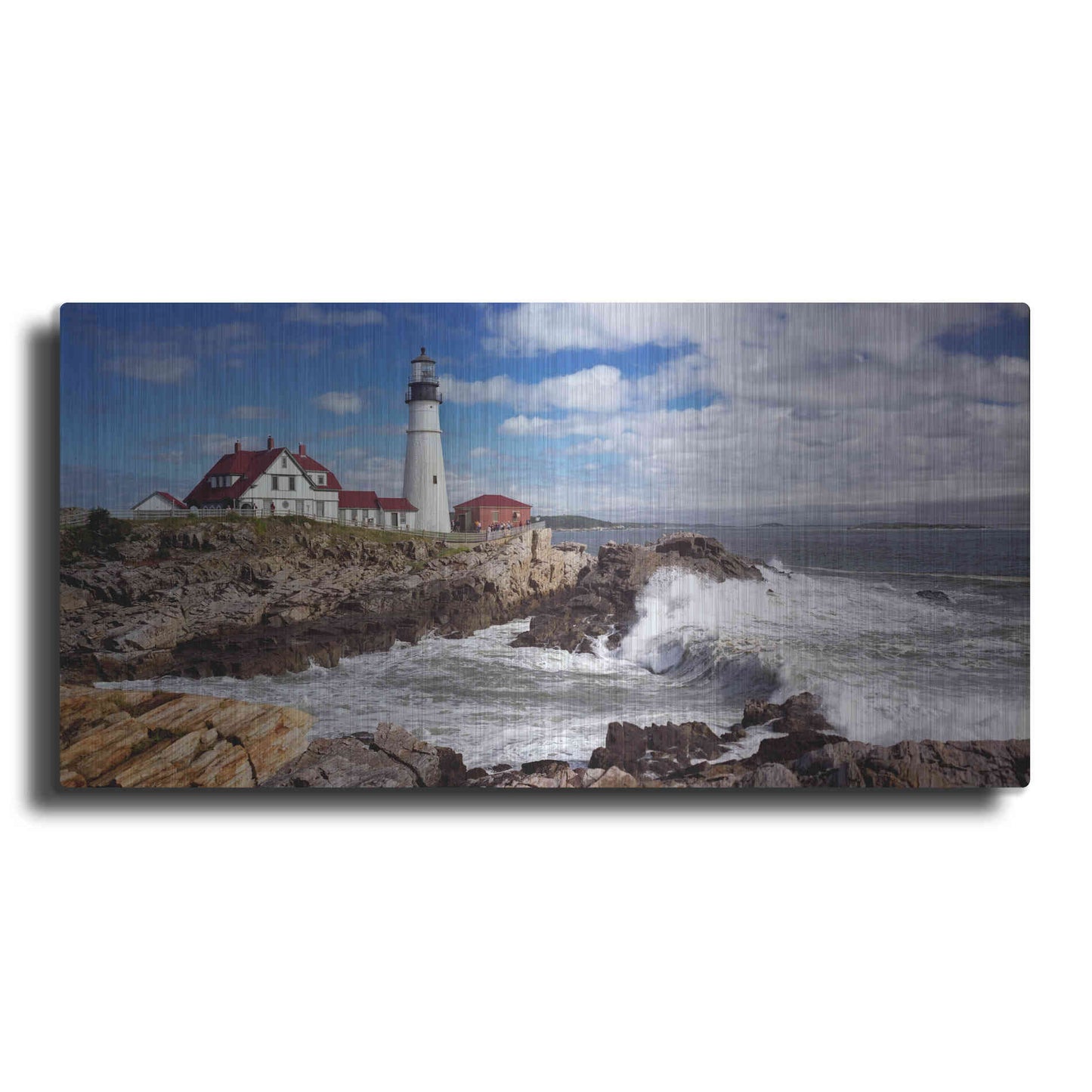 Luxe Metal Art 'Portland Head Light' by Mike Jones, Metal Wall Art