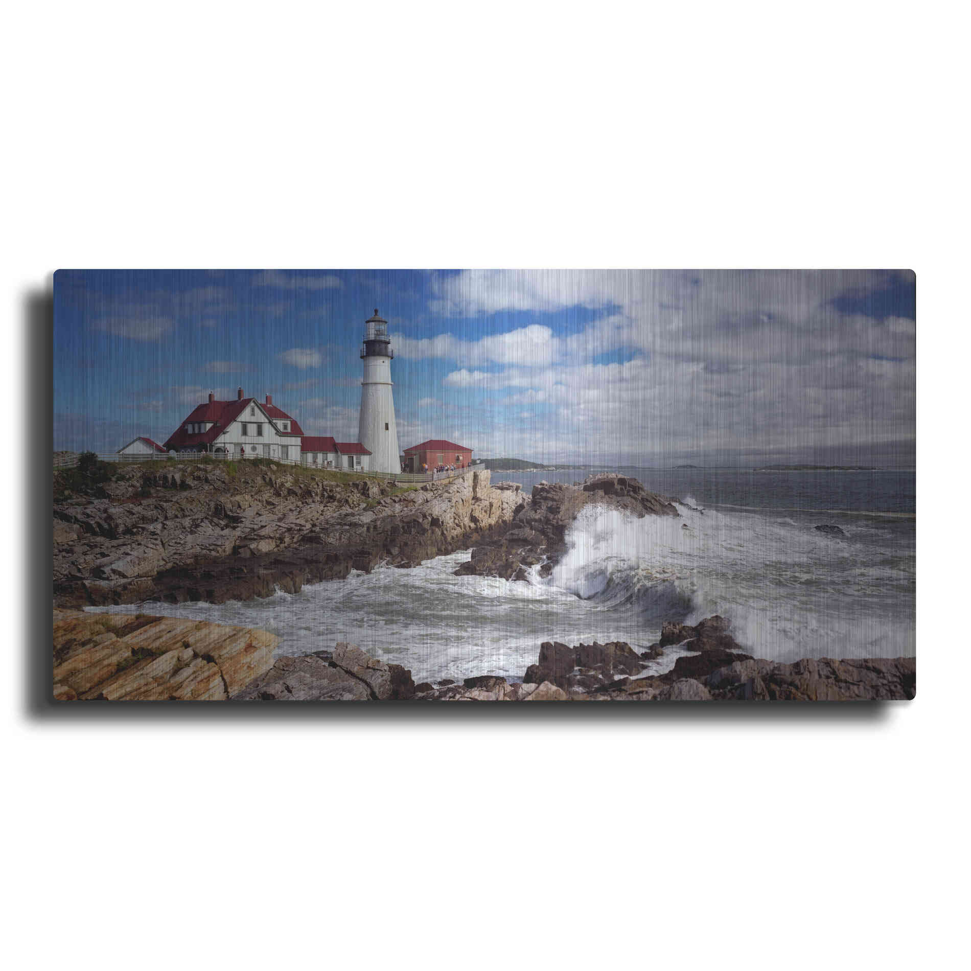 Luxe Metal Art 'Portland Head Light' by Mike Jones, Metal Wall Art