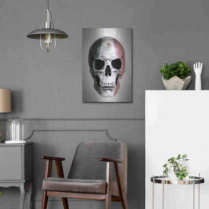 Luxe Metal Art 'Mexican Skull Grey' by Nicklas Gustafsson, Metal Wall Art,16x24