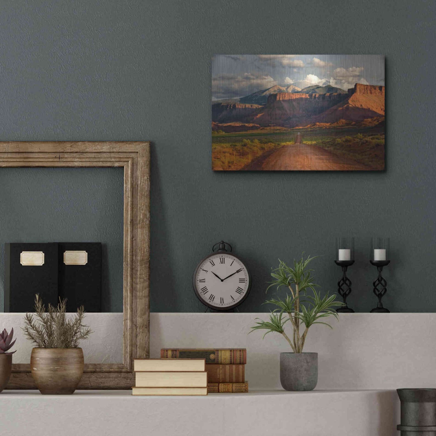 Luxe Metal Art 'Rt 128 Vastle Valley' by Mike Jones, Metal Wall Art,16x12