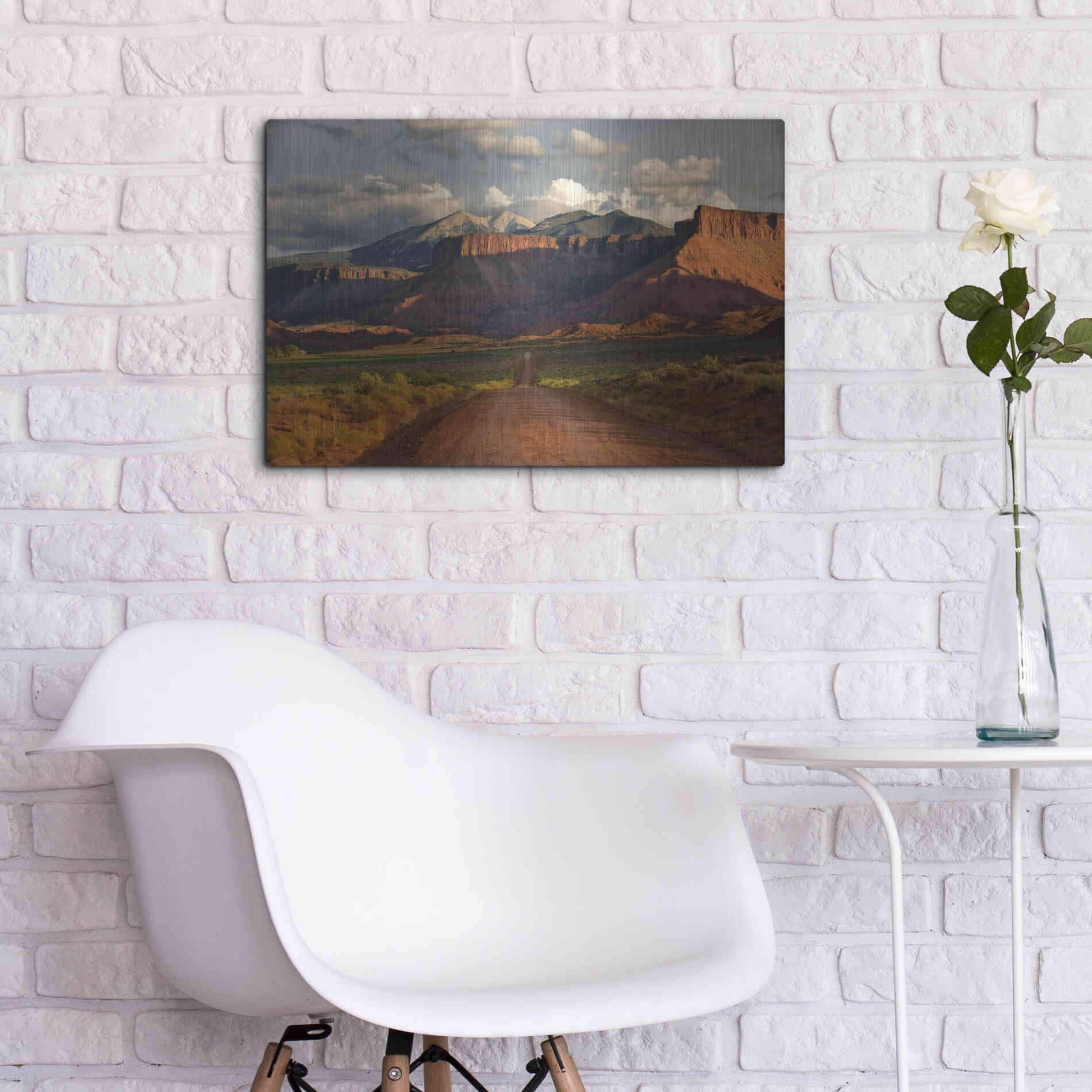 Luxe Metal Art 'Rt 128 Vastle Valley' by Mike Jones, Metal Wall Art,24x16