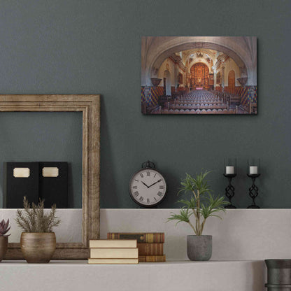 Luxe Metal Art 'San Xavier from front door' by Mike Jones, Metal Wall Art,16x12