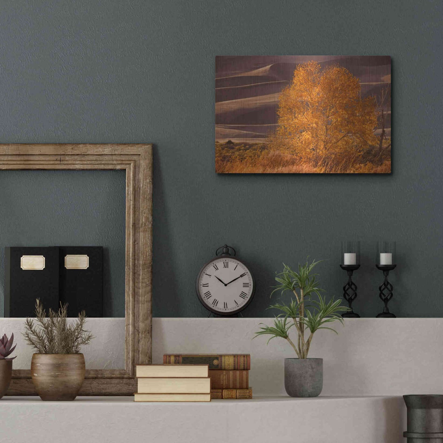 Luxe Metal Art 'Sand Dunes NP' by Mike Jones, Metal Wall Art,16x12