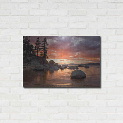 Luxe Metal Art 'Sand Harbor Sunset' by Mike Jones, Metal Wall Art,36x24