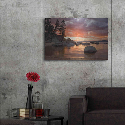 Luxe Metal Art 'Sand Harbor Sunset' by Mike Jones, Metal Wall Art,36x24