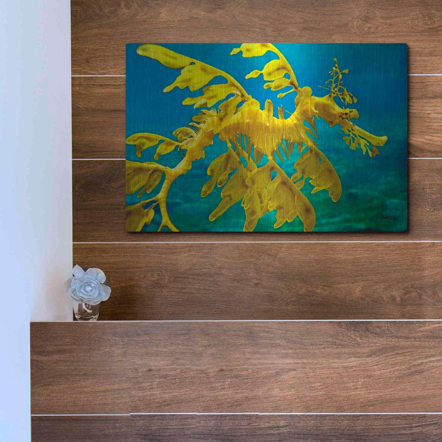 Luxe Metal Art 'Sea Dragon' by Mike Jones, Metal Wall Art,16x12