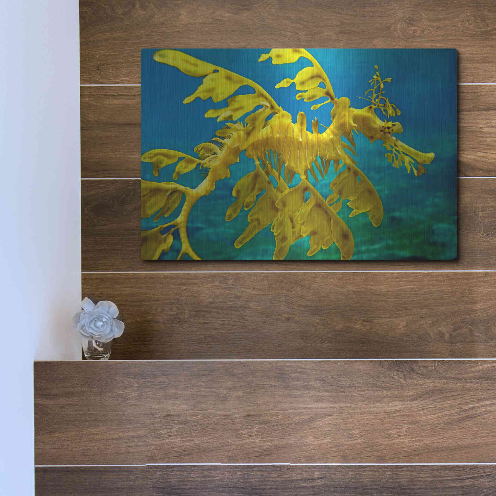 Luxe Metal Art 'Sea Dragon' by Mike Jones, Metal Wall Art,16x12