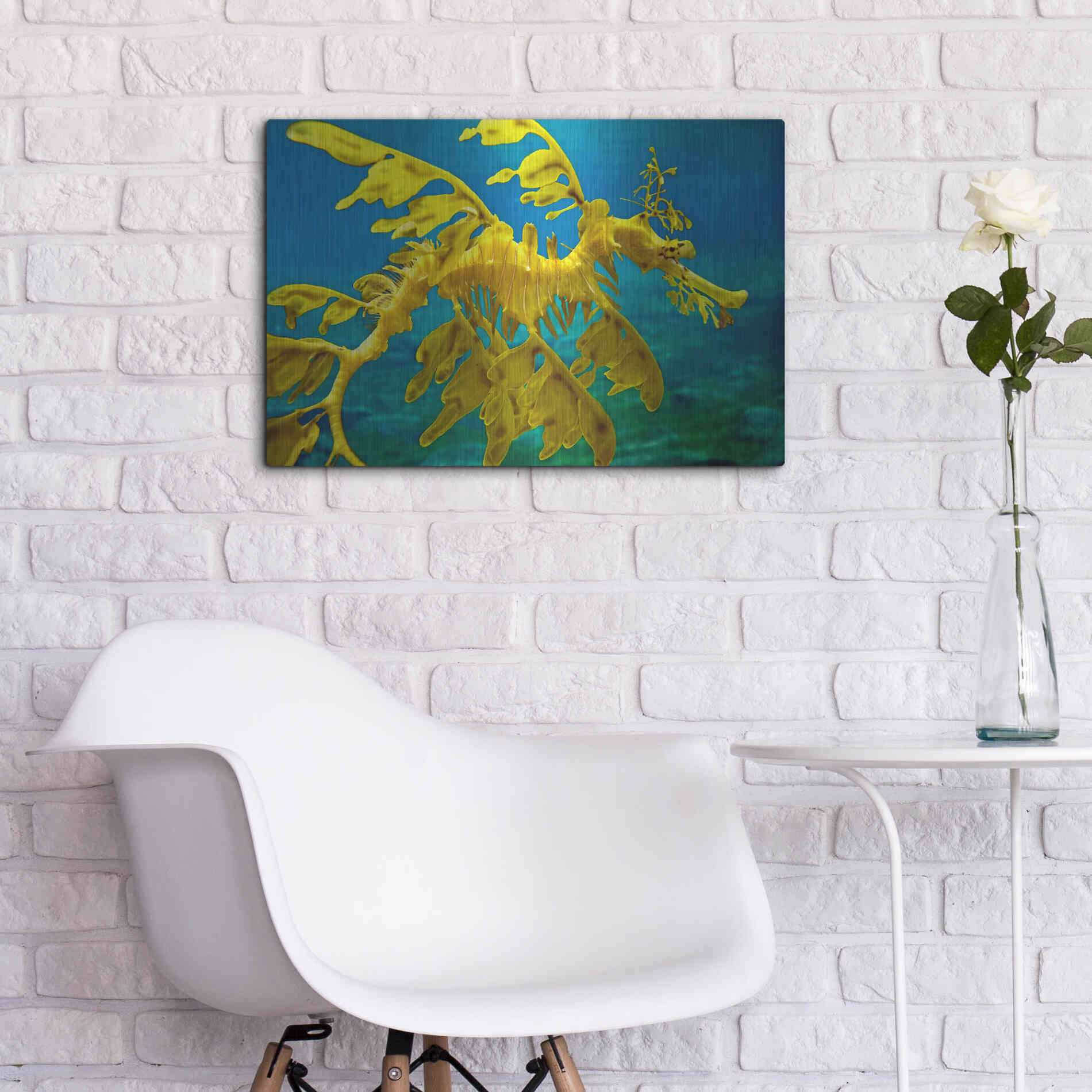 Luxe Metal Art 'Sea Dragon' by Mike Jones, Metal Wall Art,24x16