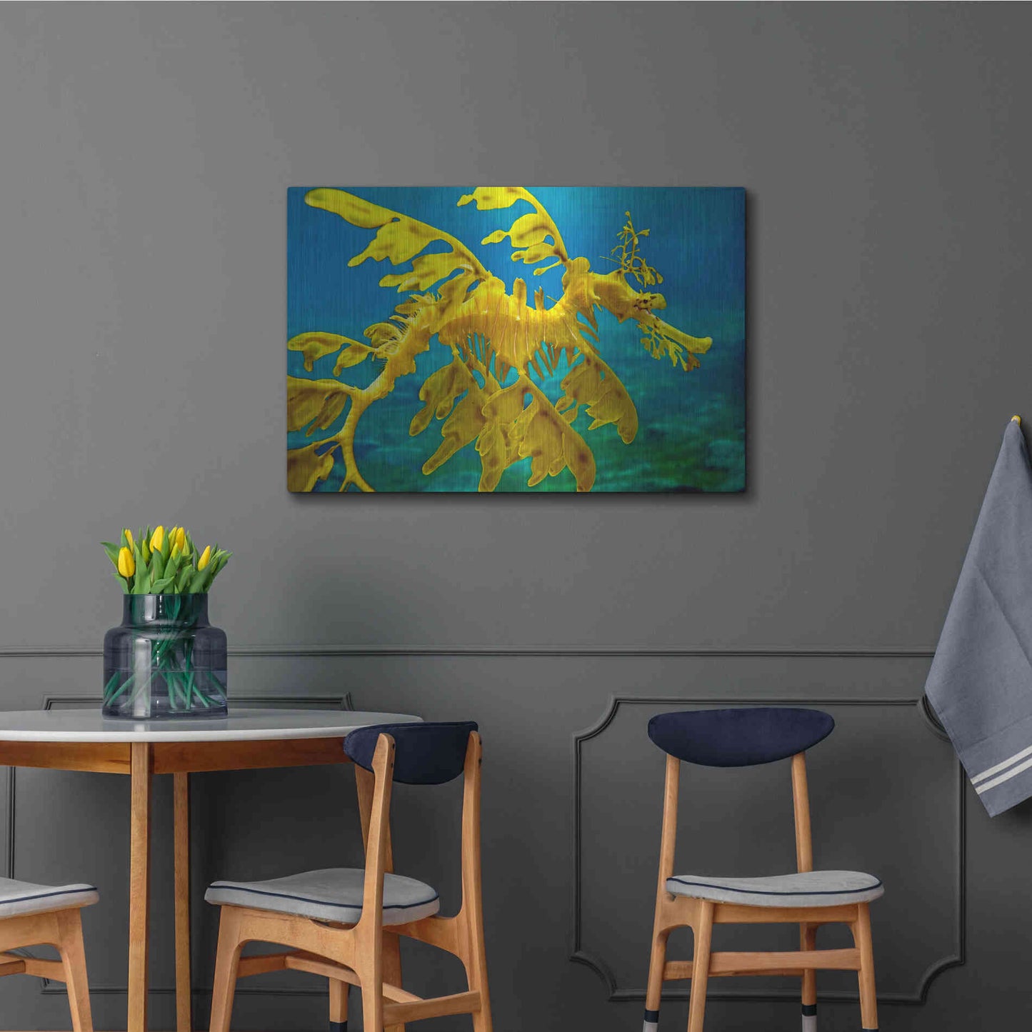 Luxe Metal Art 'Sea Dragon' by Mike Jones, Metal Wall Art,36x24