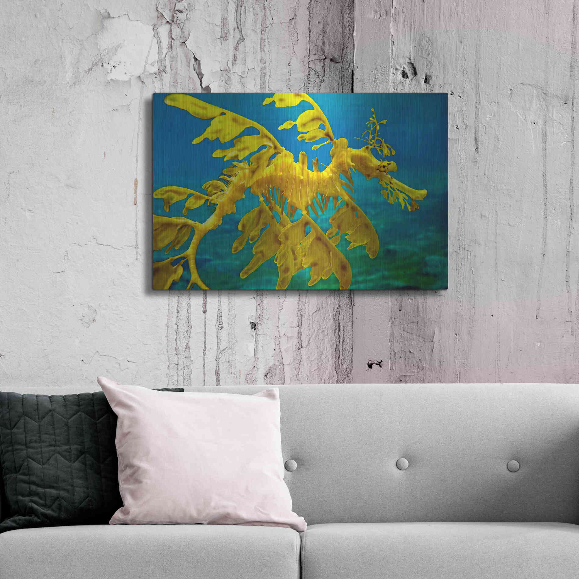 Luxe Metal Art 'Sea Dragon' by Mike Jones, Metal Wall Art,36x24