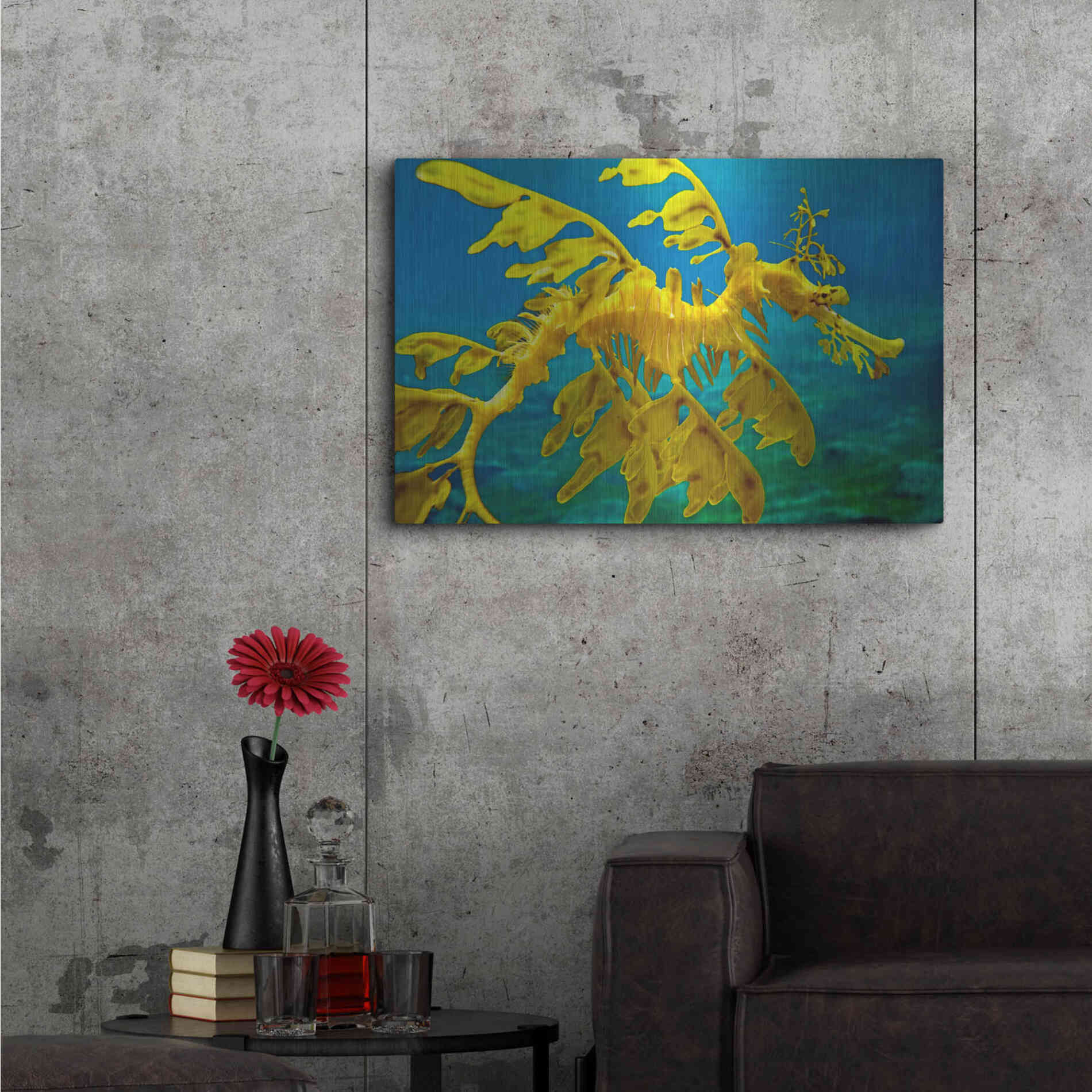 Luxe Metal Art 'Sea Dragon' by Mike Jones, Metal Wall Art,36x24