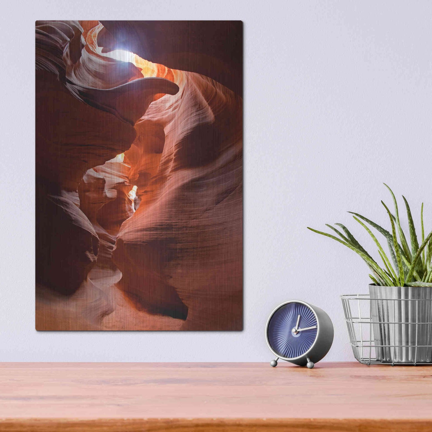 Luxe Metal Art 'Secret Canyon Fisheye' by Mike Jones, Metal Wall Art,12x16