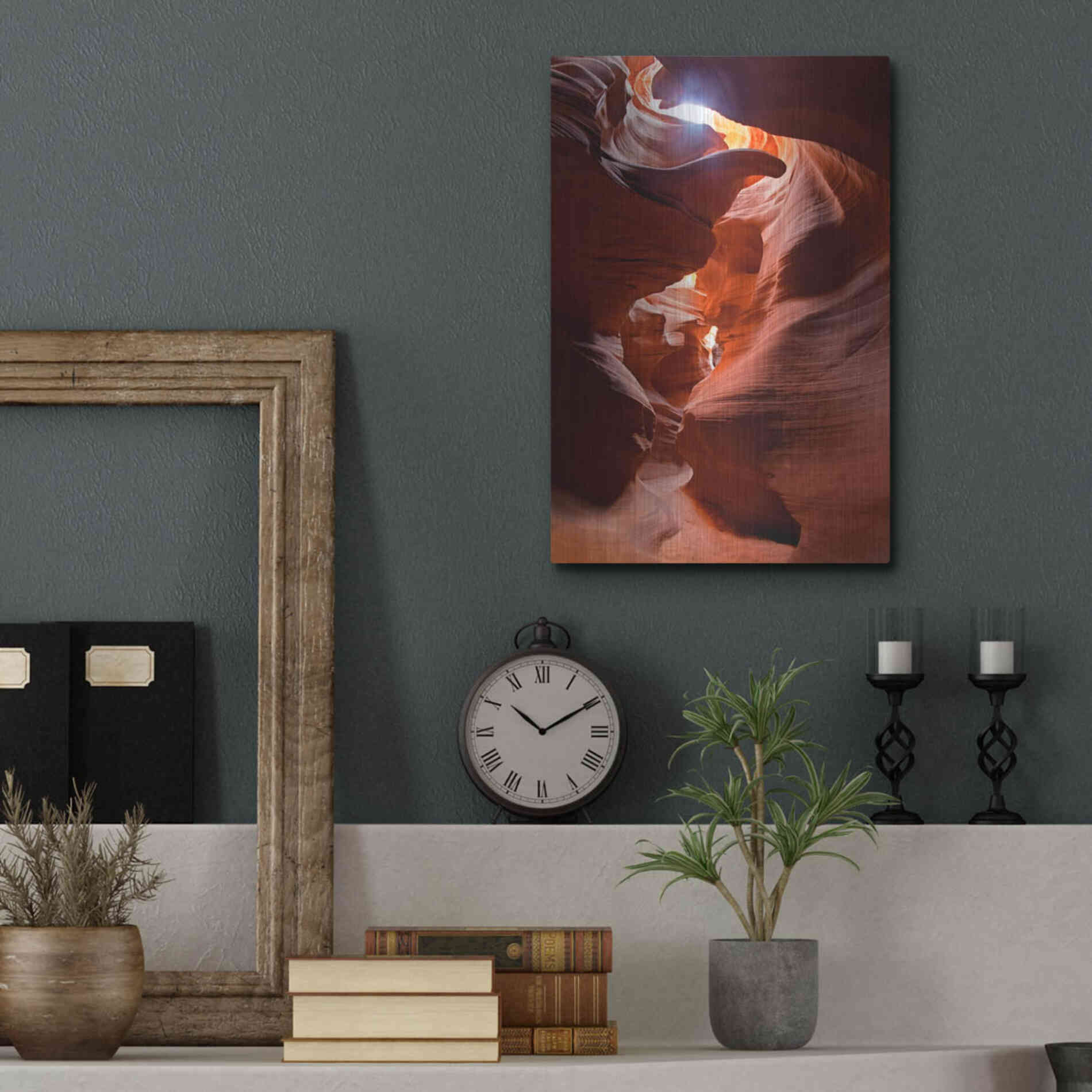 Luxe Metal Art 'Secret Canyon Fisheye' by Mike Jones, Metal Wall Art,12x16