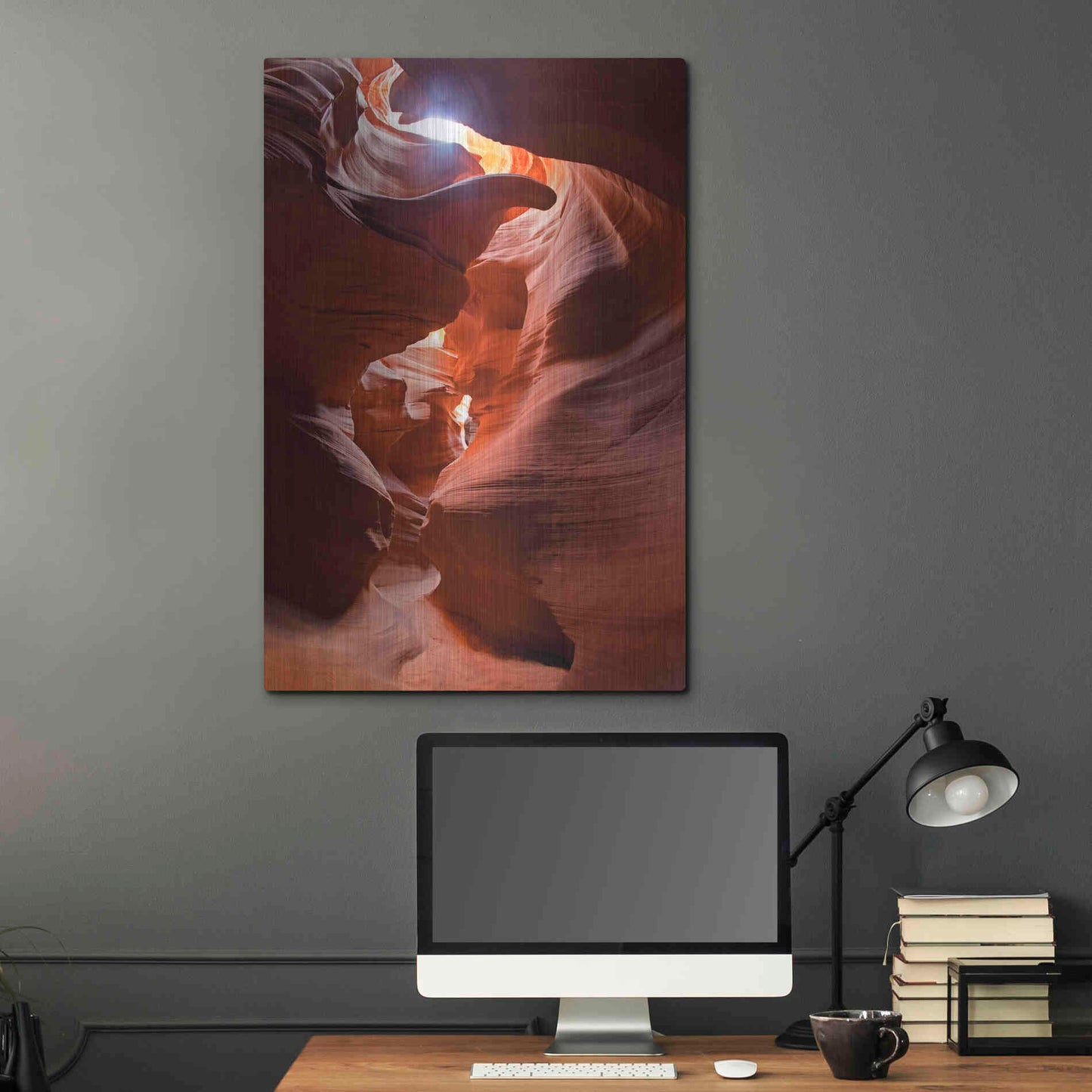 Luxe Metal Art 'Secret Canyon Fisheye' by Mike Jones, Metal Wall Art,24x36