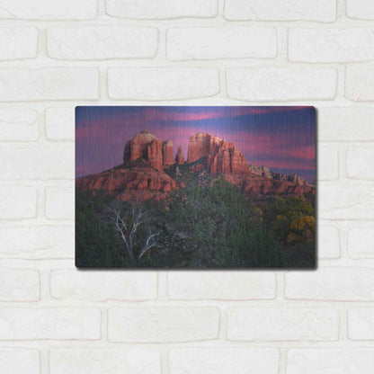 Luxe Metal Art 'Sedona Cathedral Rock Dusk' by Mike Jones, Metal Wall Art,16x12