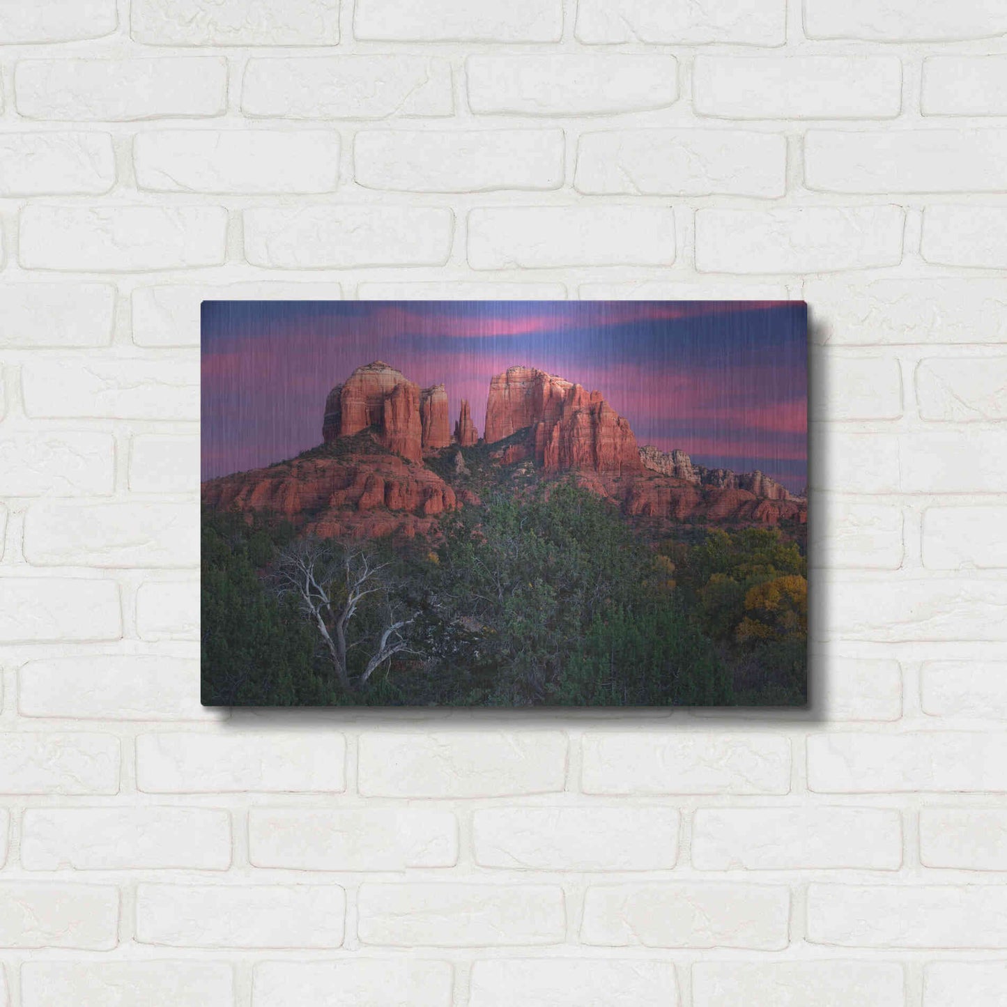 Luxe Metal Art 'Sedona Cathedral Rock Dusk' by Mike Jones, Metal Wall Art,24x16