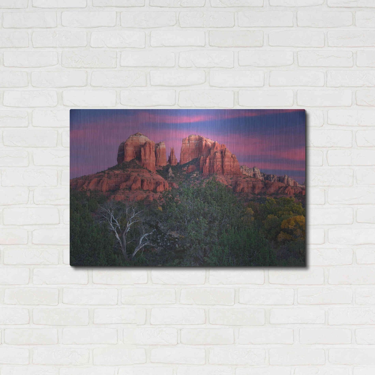 Luxe Metal Art 'Sedona Cathedral Rock Dusk' by Mike Jones, Metal Wall Art,36x24