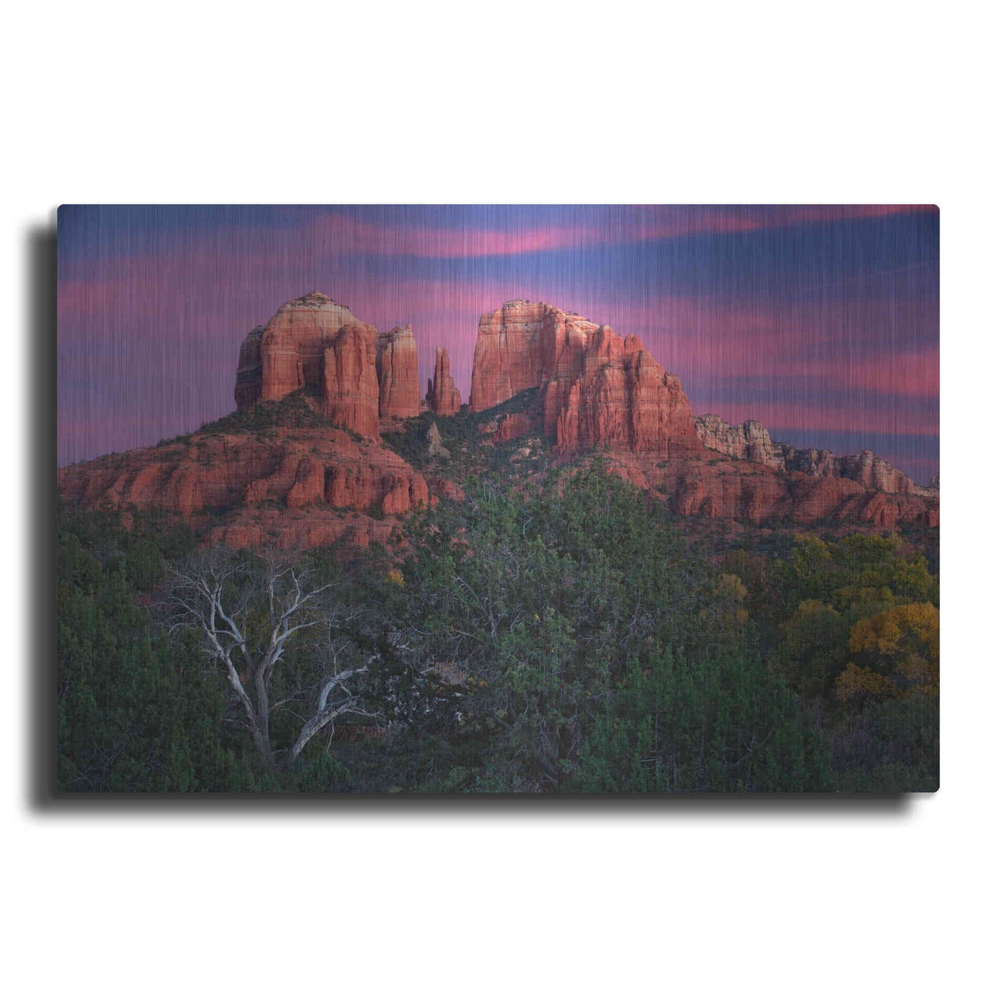 Luxe Metal Art 'Sedona Cathedral Rock Dusk' by Mike Jones, Metal Wall Art