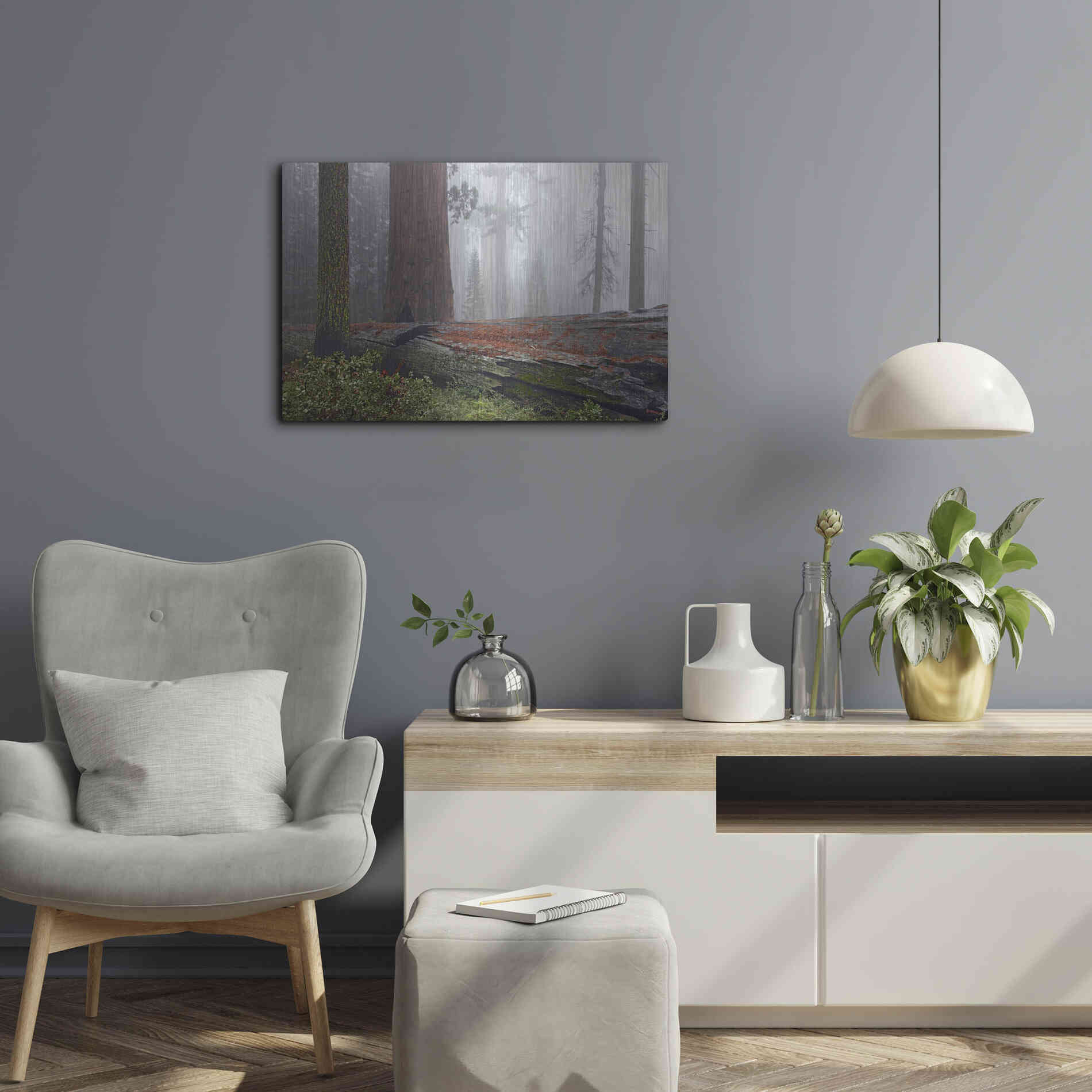 Luxe Metal Art 'Sequoia Fallen Giant' by Mike Jones, Metal Wall Art,24x16