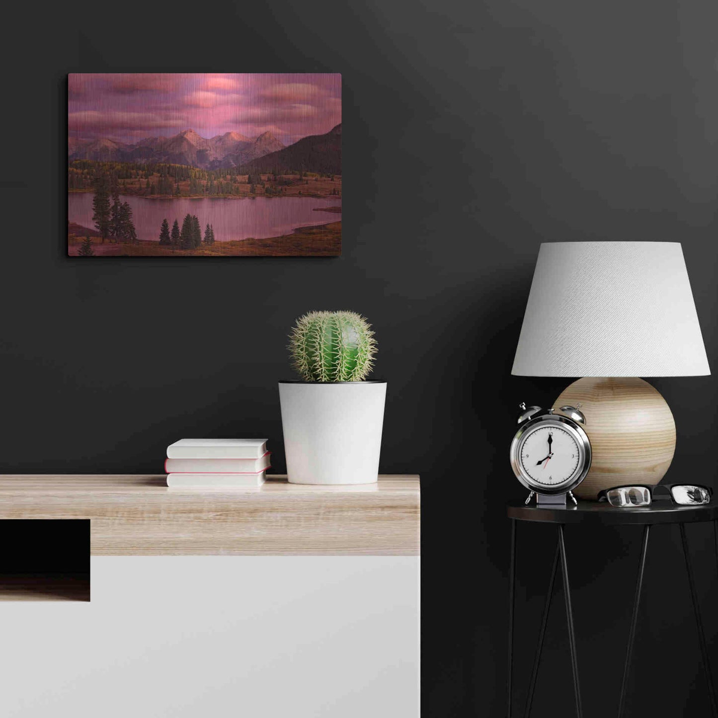 Luxe Metal Art 'Silverton Lake Dusk' by Mike Jones, Metal Wall Art,24x16