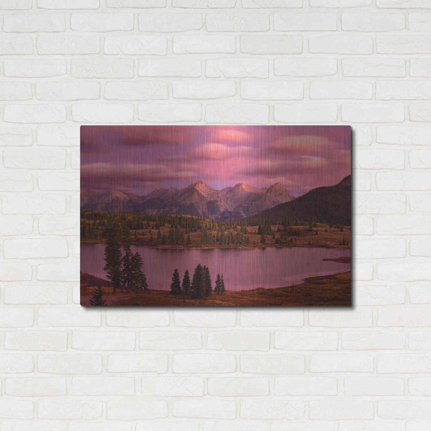 Luxe Metal Art 'Silverton Lake Dusk' by Mike Jones, Metal Wall Art,36x24