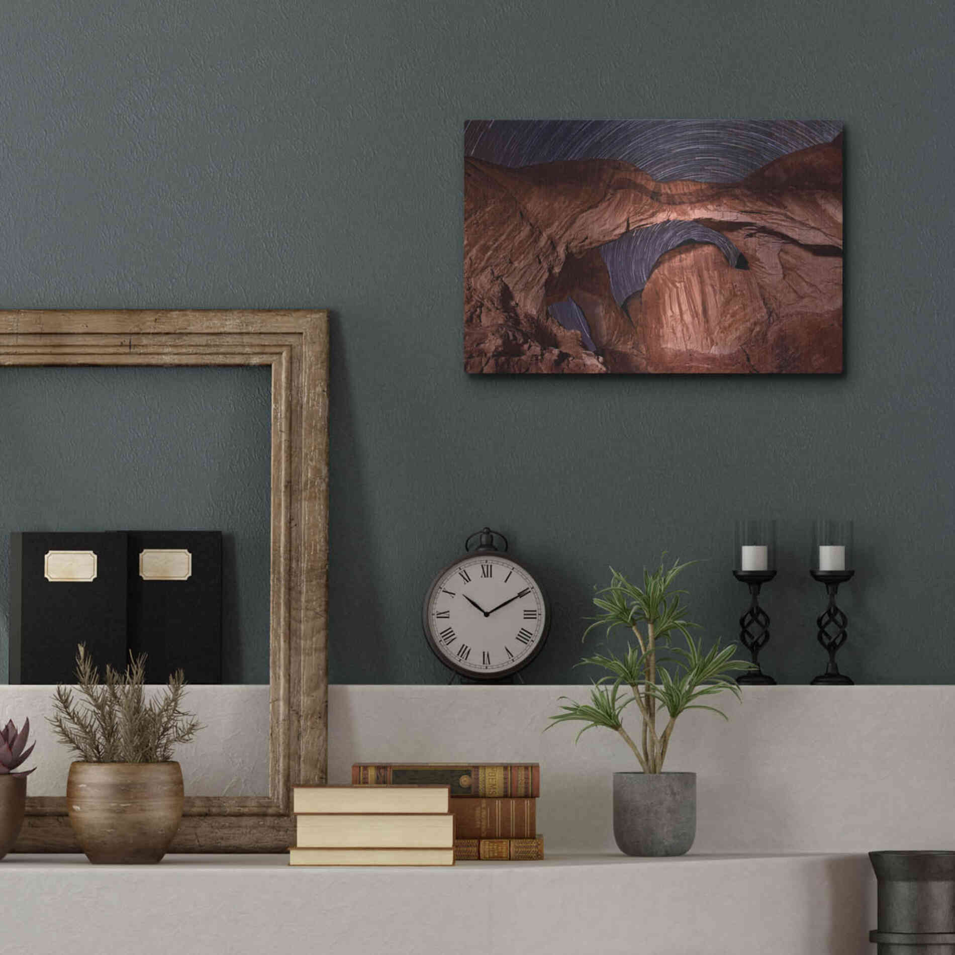 Luxe Metal Art 'Star Trails Diminishing' by Mike Jones, Metal Wall Art,16x12