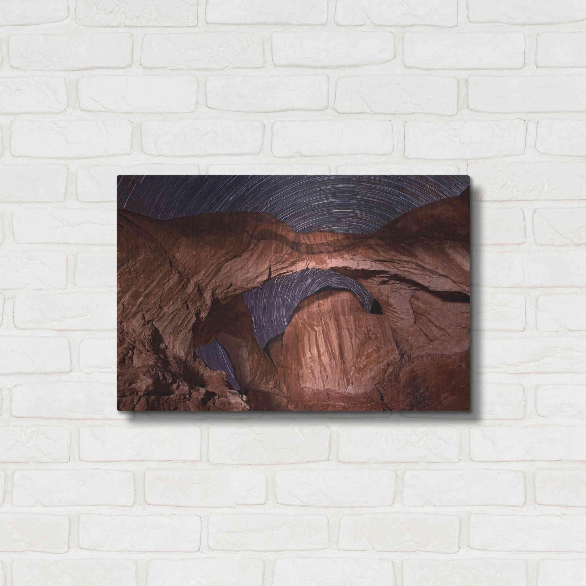 Luxe Metal Art 'Star Trails Diminishing' by Mike Jones, Metal Wall Art,24x16