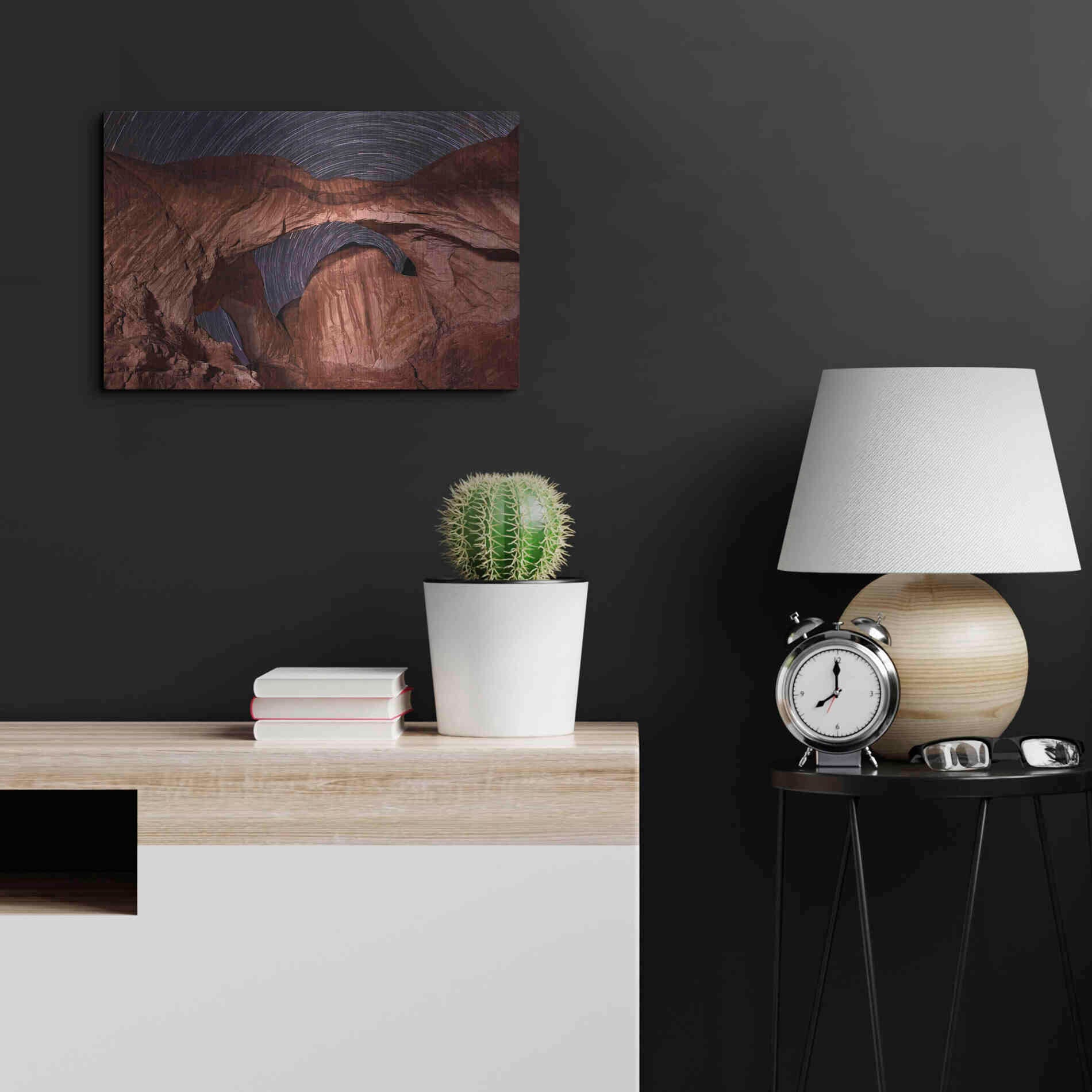 Luxe Metal Art 'Star Trails Diminishing' by Mike Jones, Metal Wall Art,24x16