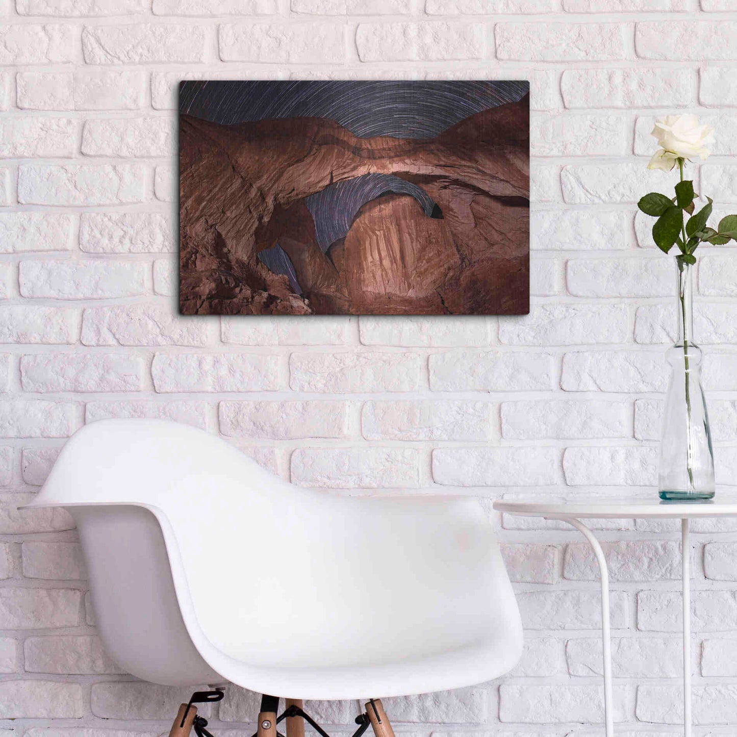 Luxe Metal Art 'Star Trails Diminishing' by Mike Jones, Metal Wall Art,24x16