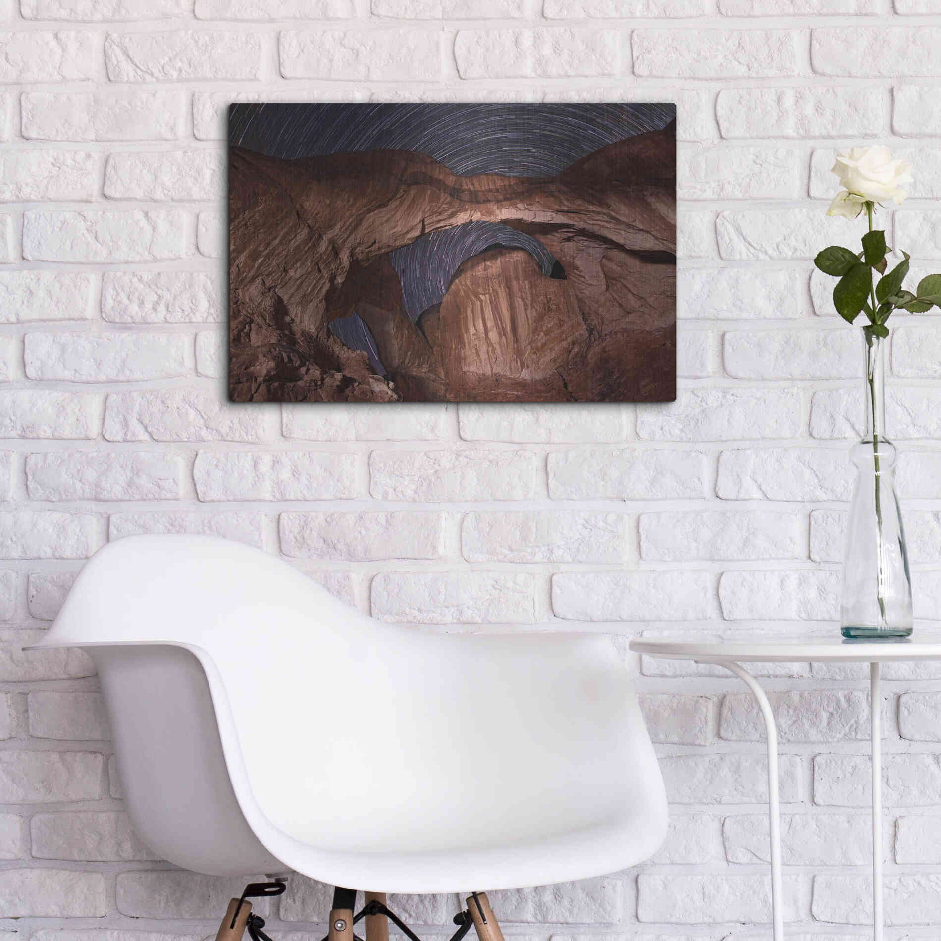 Luxe Metal Art 'Star Trails Diminishing' by Mike Jones, Metal Wall Art,24x16