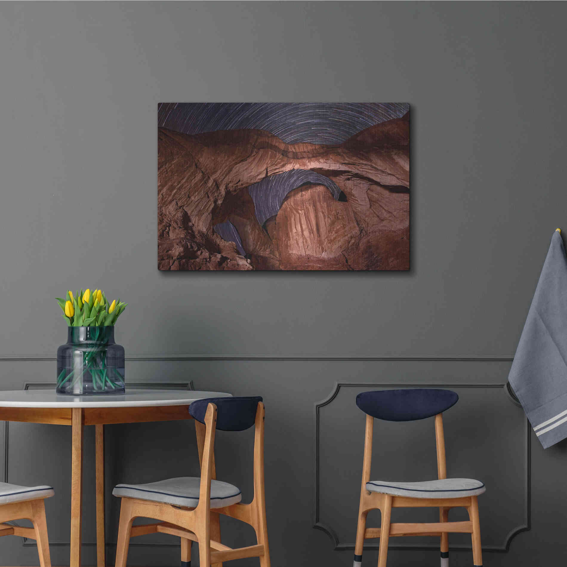 Luxe Metal Art 'Star Trails Diminishing' by Mike Jones, Metal Wall Art,36x24