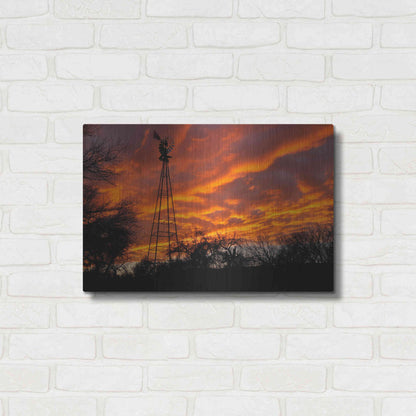 Luxe Metal Art 'Superior Windmill Sunset' by Mike Jones, Metal Wall Art,24x16