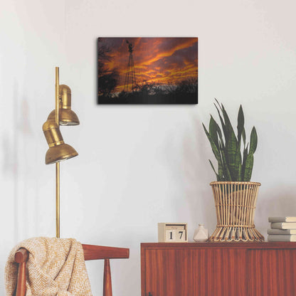 Luxe Metal Art 'Superior Windmill Sunset' by Mike Jones, Metal Wall Art,24x16