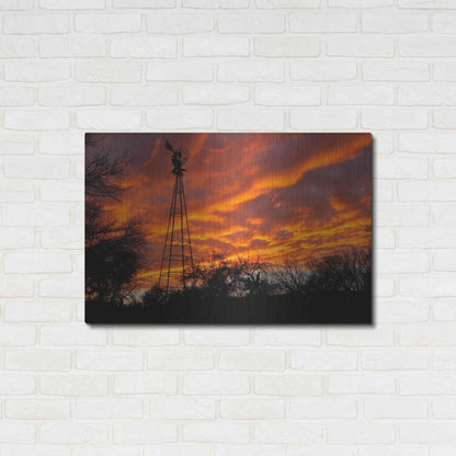 Luxe Metal Art 'Superior Windmill Sunset' by Mike Jones, Metal Wall Art,36x24