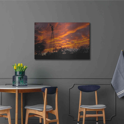 Luxe Metal Art 'Superior Windmill Sunset' by Mike Jones, Metal Wall Art,36x24