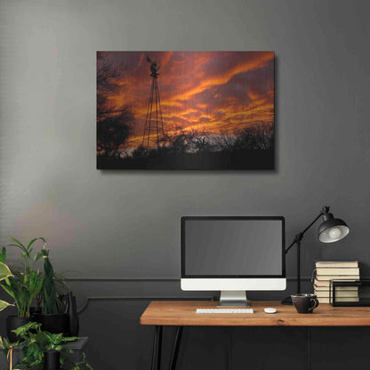 Luxe Metal Art 'Superior Windmill Sunset' by Mike Jones, Metal Wall Art,36x24