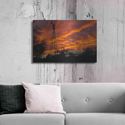 Luxe Metal Art 'Superior Windmill Sunset' by Mike Jones, Metal Wall Art,36x24